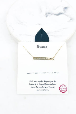 Morse Code Blessed 18K Gold Dipped Necklace