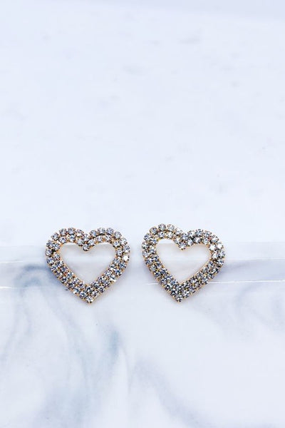 Heart Shaped Stone Earrings
