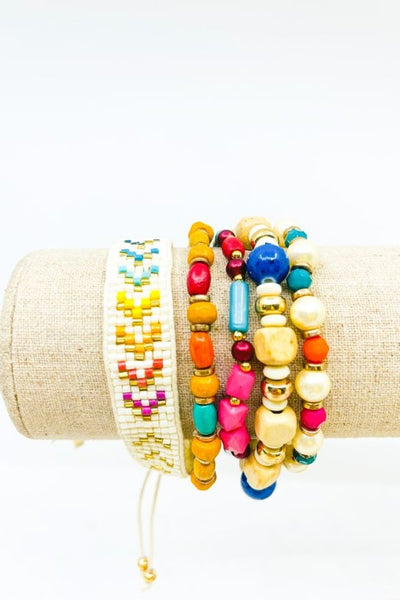 5 Piece Multicolor Bracelet Set
